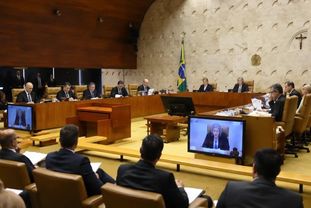 Plenário do STF, que julga o Tema 843 sobre crédito presumido de ICMS na base do PIS e da Cofins